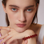 Crystals Love Beaded Red Agate Healing Bracelet