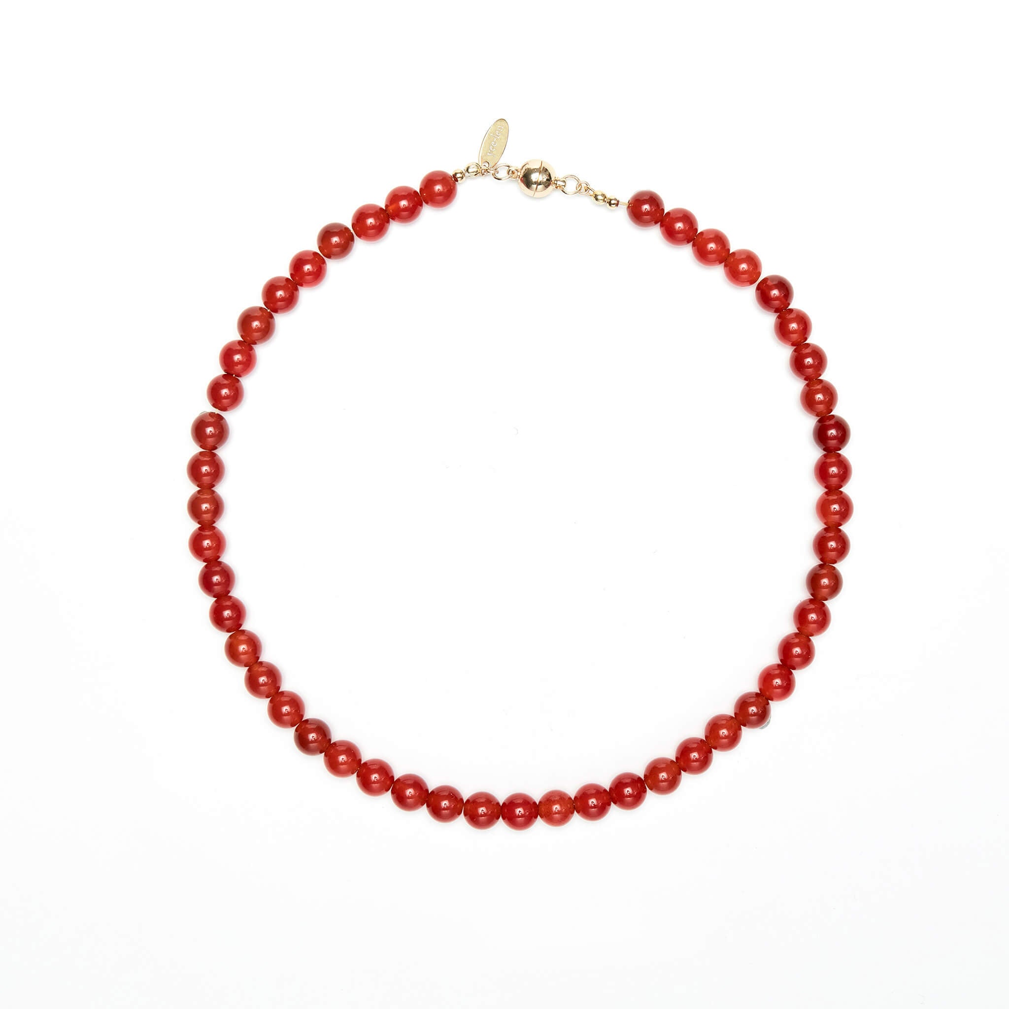 RICH AND FAMOUS Red Glass Stone Micro Gold Beads Necklace With Pendant For  Women & Girls : Amazon.in: Fashion
