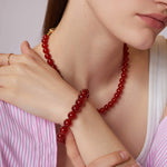 Crystals Love Beaded Red Agate Healing Necklace