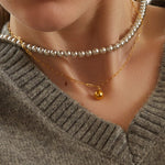 Gold-filled sphere pandent Necklace