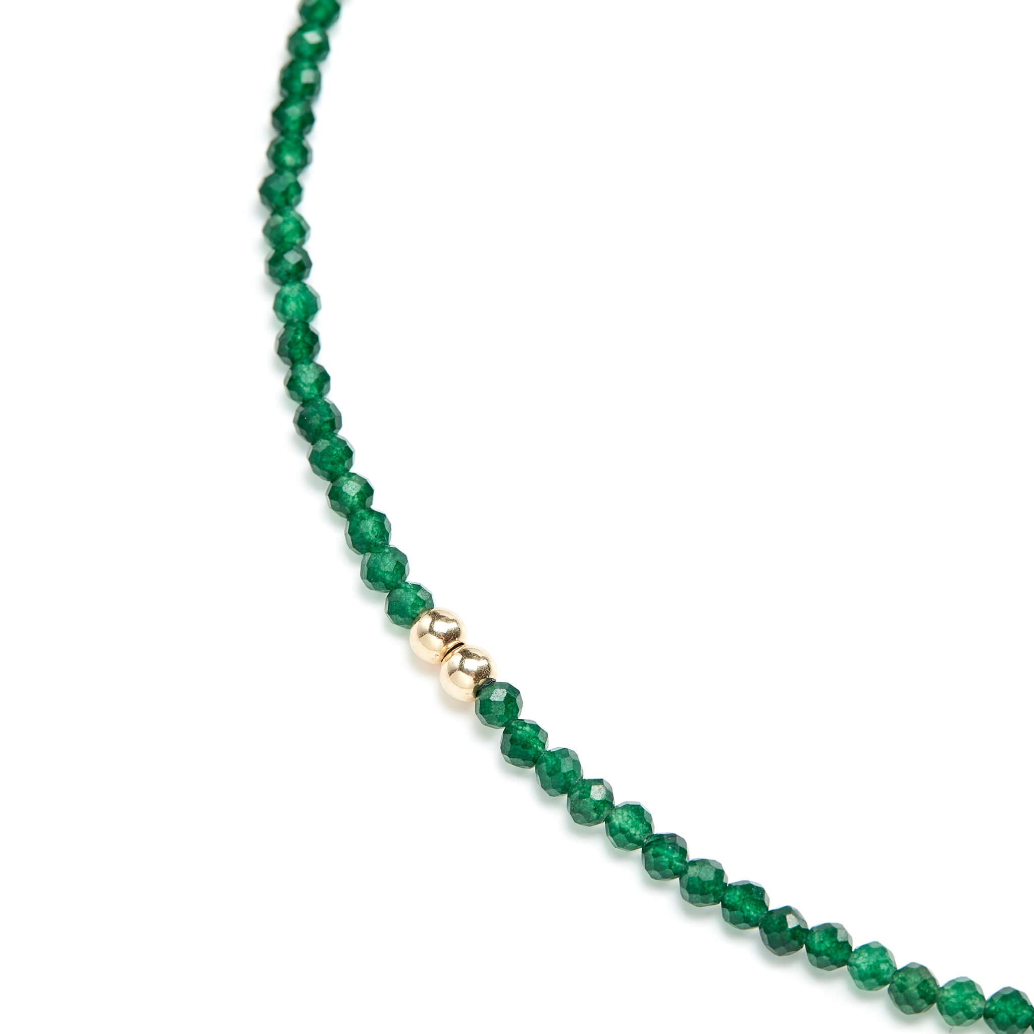 Sparkle Beaded Pine Green Chalcedony Healing Necklace